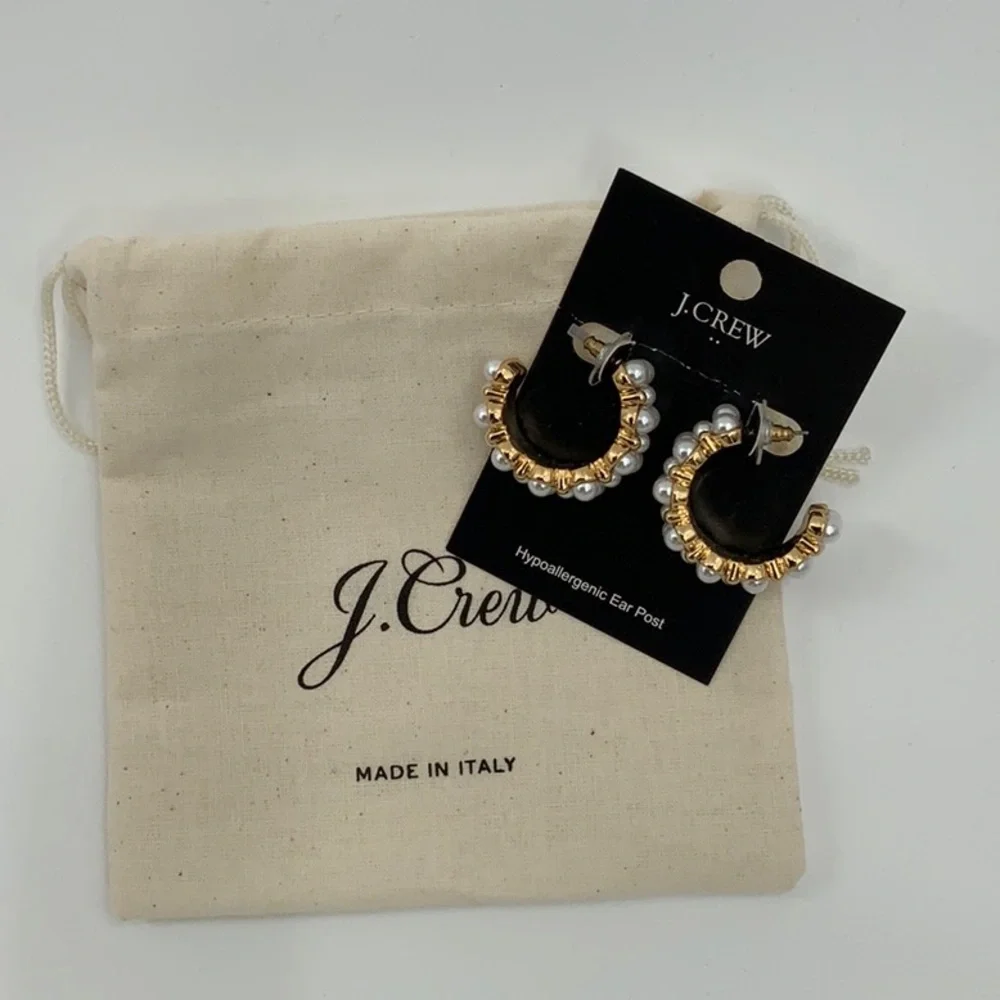 Jcrew multipearl hoop earrings new